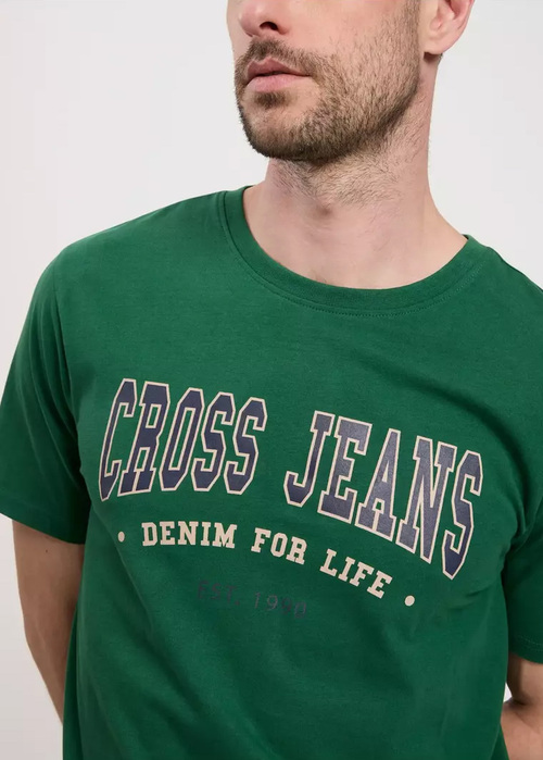 Cross Jeans Retro C Neck Tee Green 530 - 16016-530