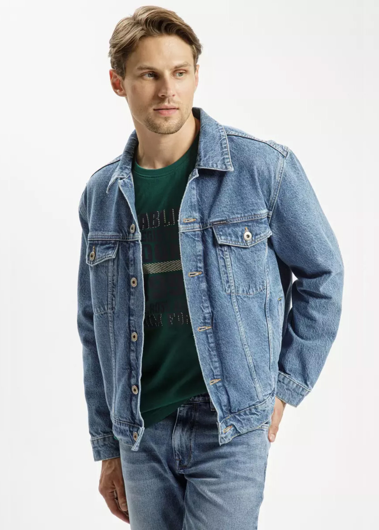 Cross Jeans Denim Jacket Mid Blue 020 - A-320-020