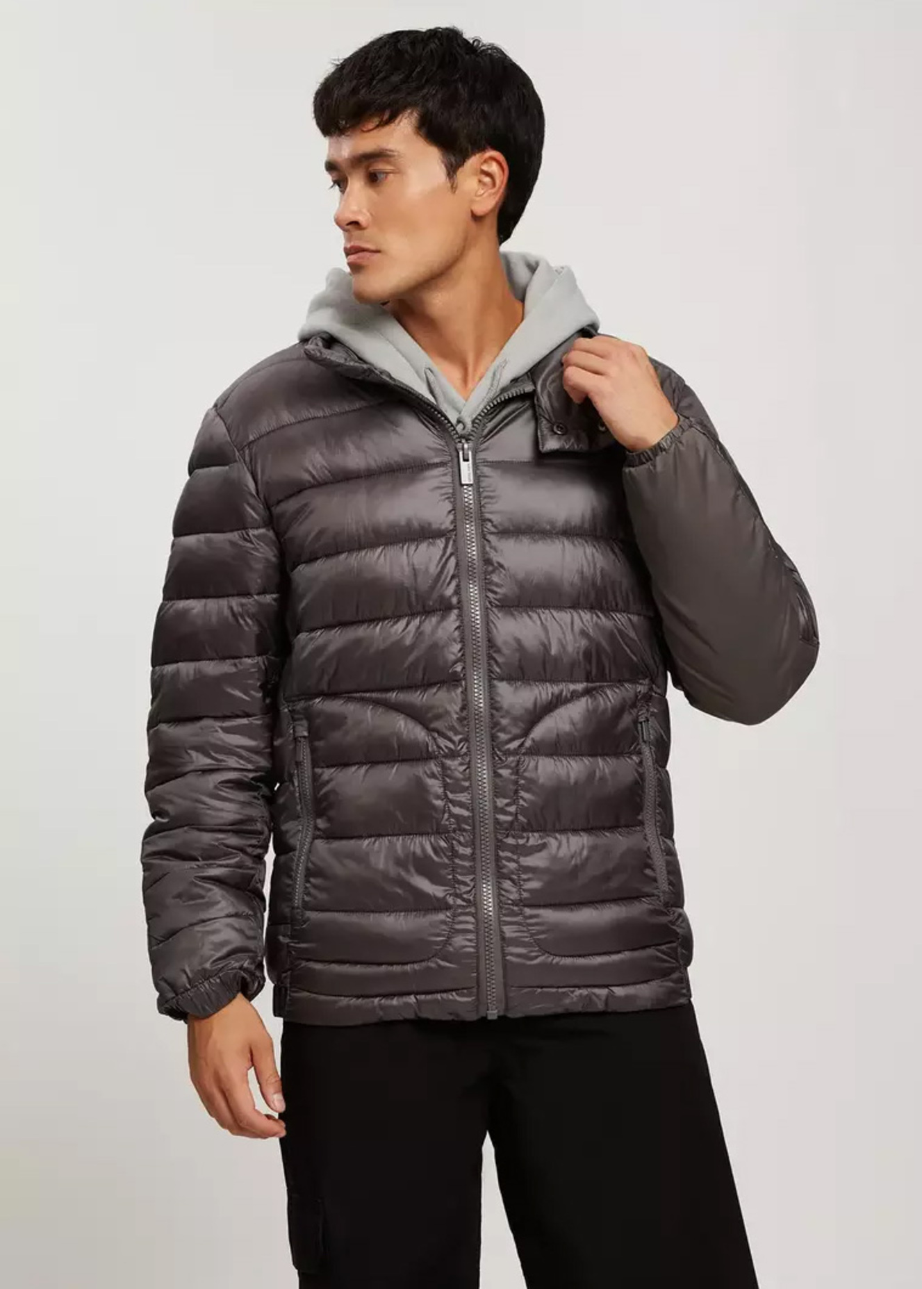 Cross Jeans Winter Quilted Jacket Grey 019 - 40275-019