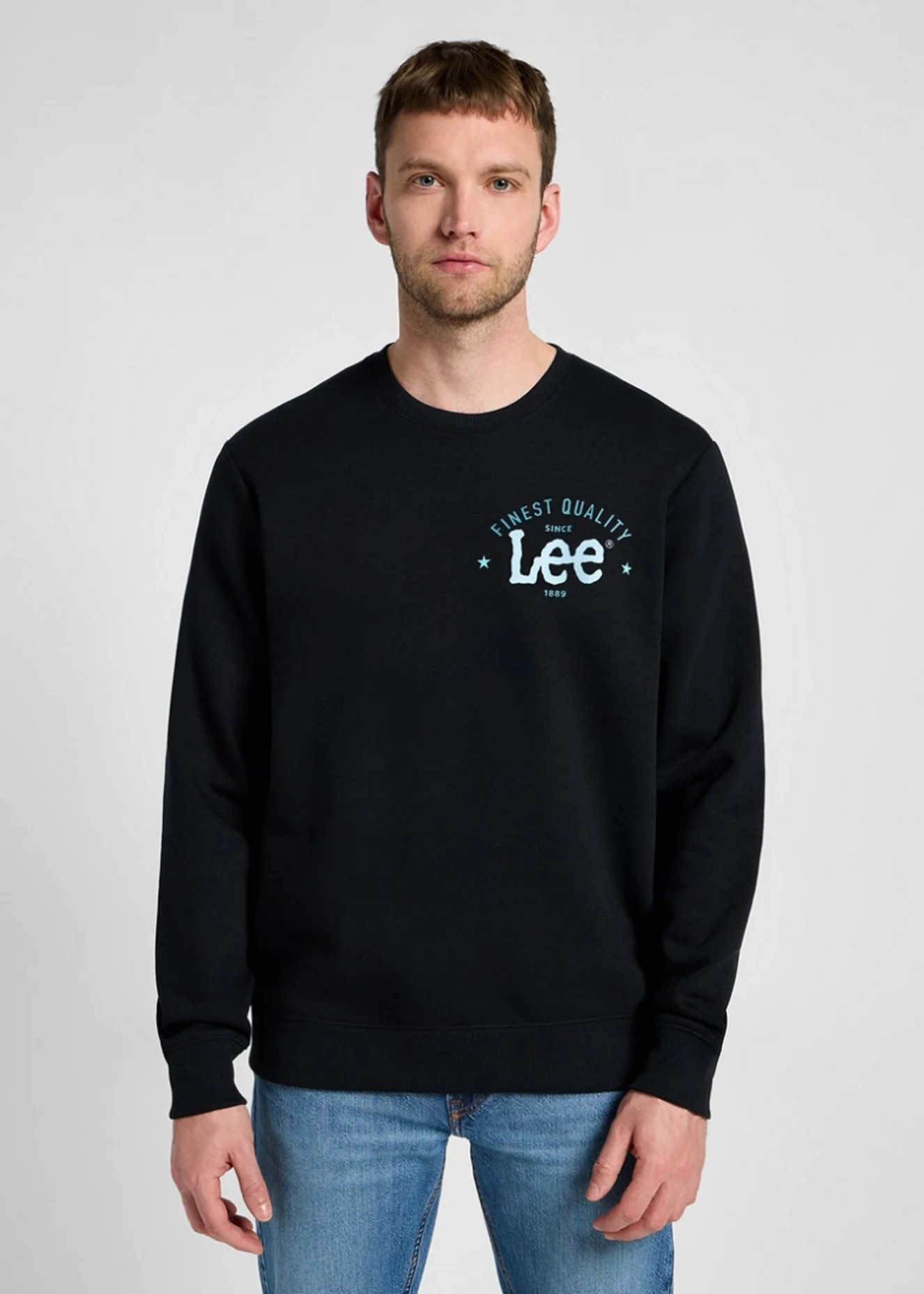 Lee Logo Crew Sweatshirt Jet Black