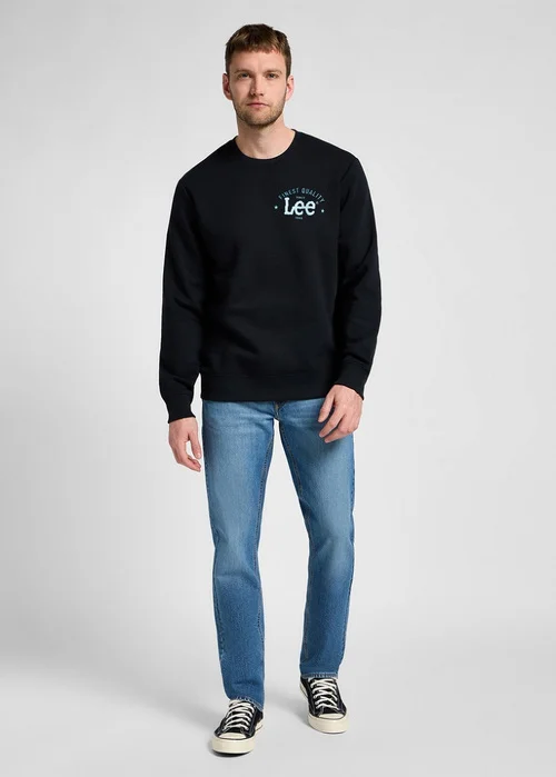 Lee Logo Crew Sweatshirt Jet Black