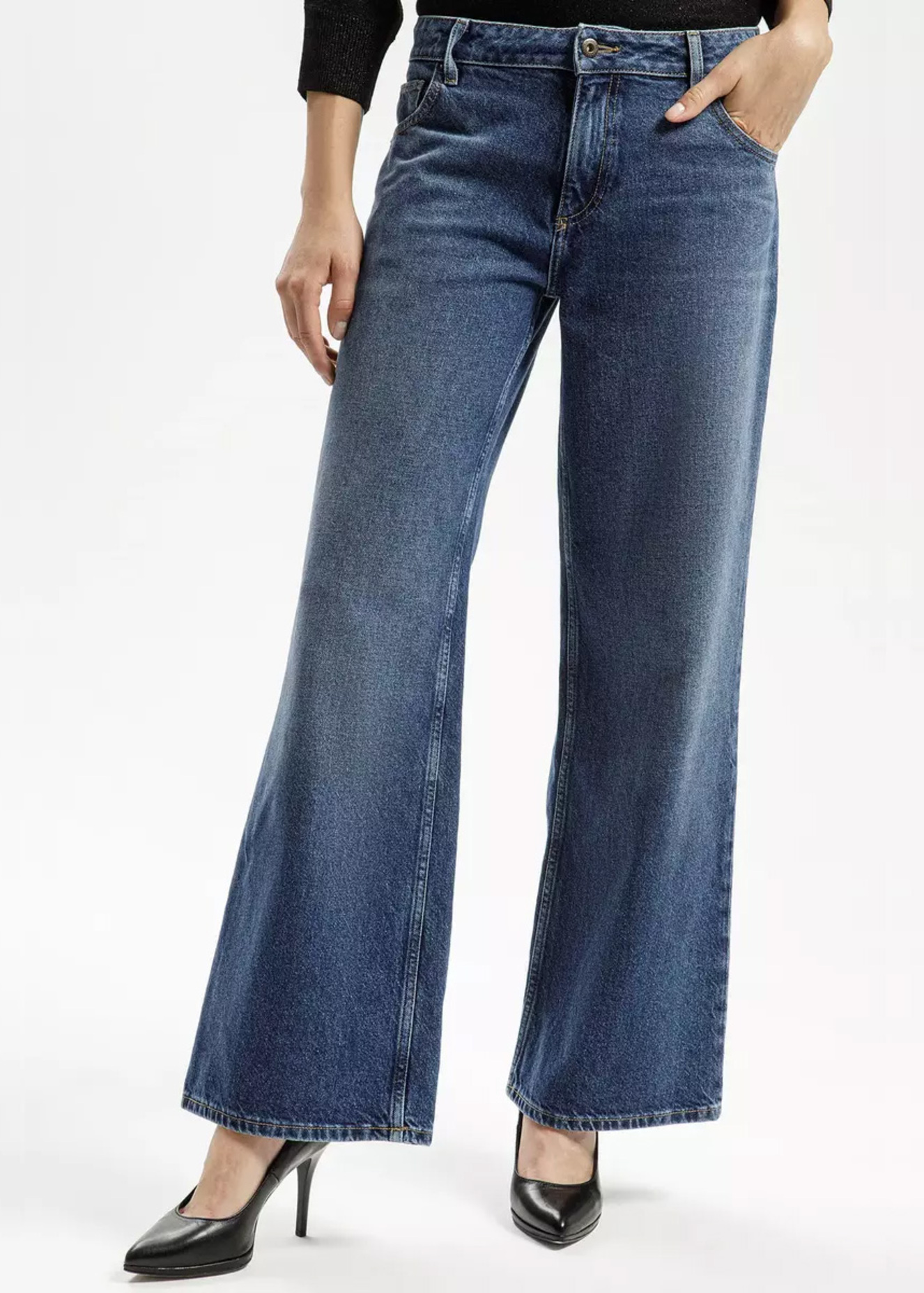 Cross Jeans Wide Leg Dark Mid Blue 016 - P-540-016