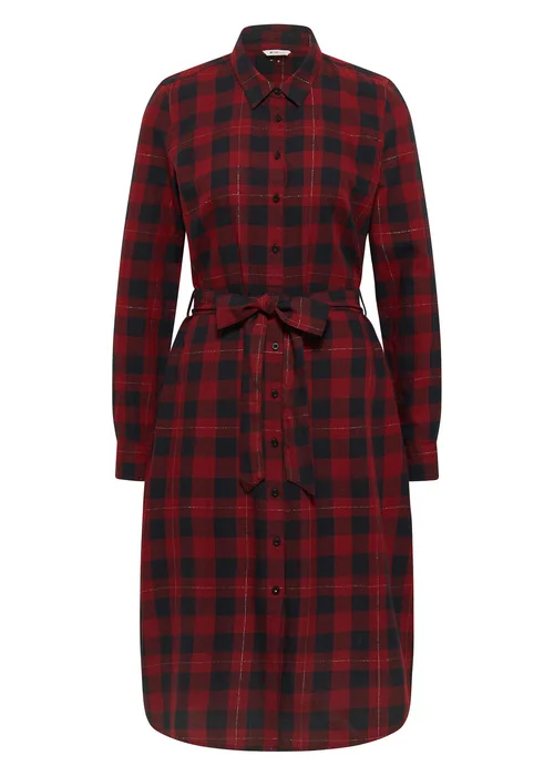 Mustang Plaid Dress With Tie Belt Check X
