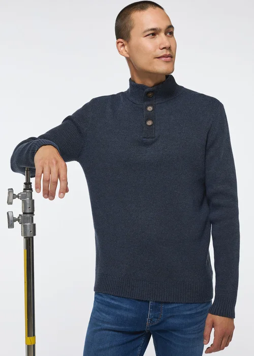 Mustang Emil H Henley Navy Blazer