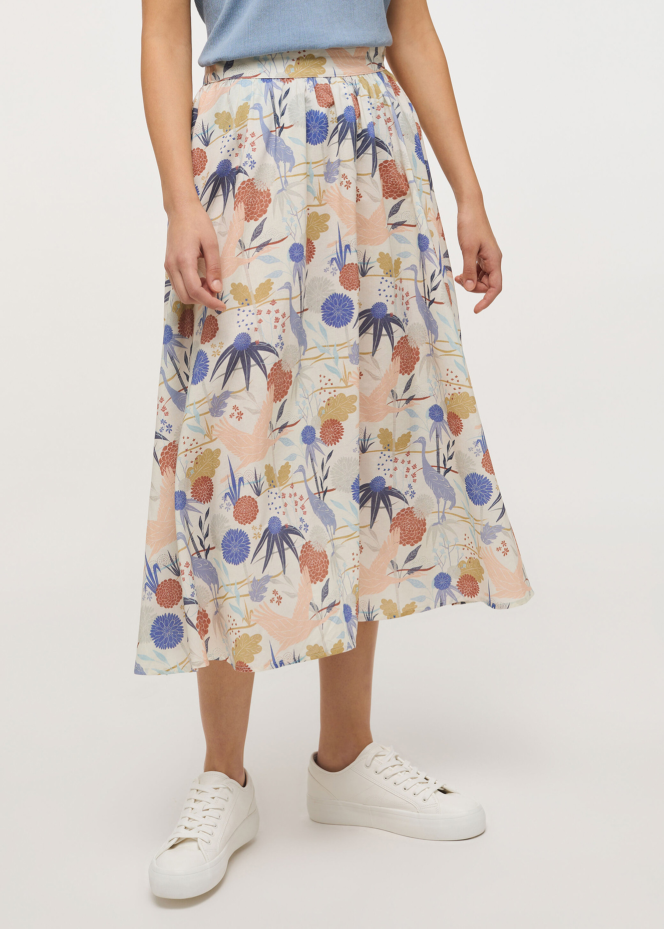 Mustang Greta Aop Skirt Crane Print Flower - 1013372-12388