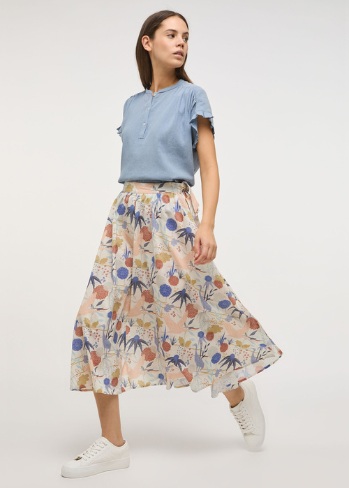 Mustang Greta Aop Skirt Crane Print Flower - 1013372-12388