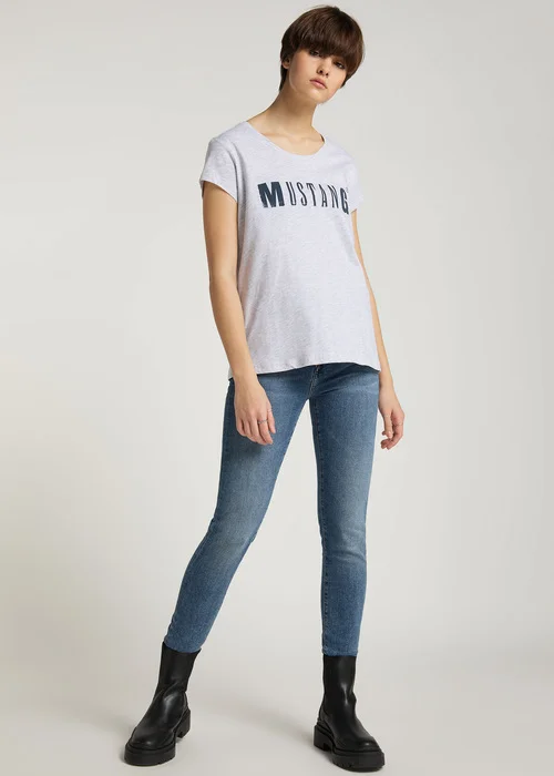 Mustang Logo Tee Light Grey Melane