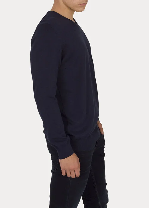 Mustang Basic V Neck Jumper Dark Sapphire