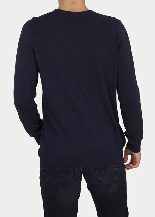 Mustang Basic V Neck Jumper Dark Sapphire
