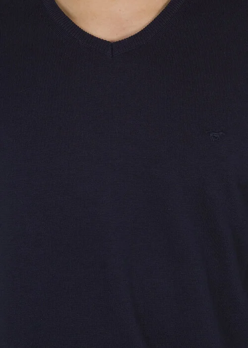 Mustang Basic V Neck Jumper Dark Sapphire