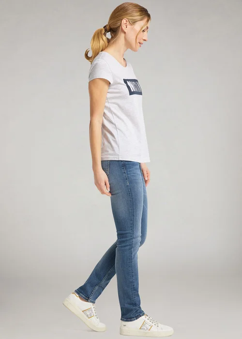 Mustang Alina C Logo Tee Light Grey Melange