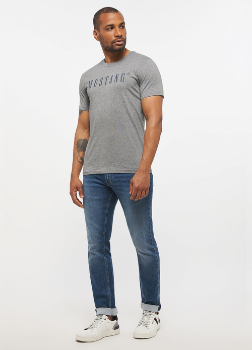 Mustang Alina C Logo Tee Light Grey Melange - 1013221-4140