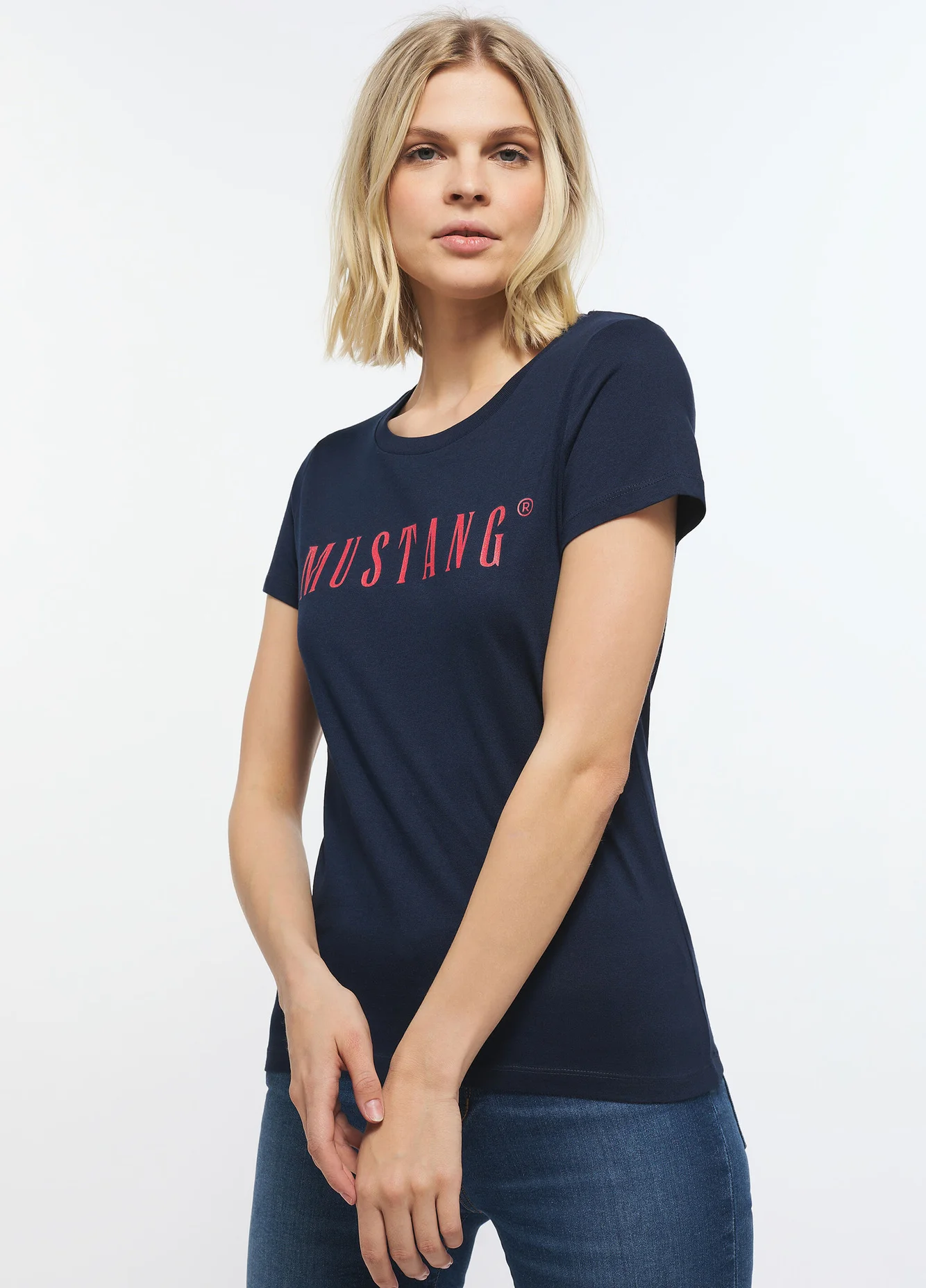 Mustang Alina C Logo Tee Blue Nights