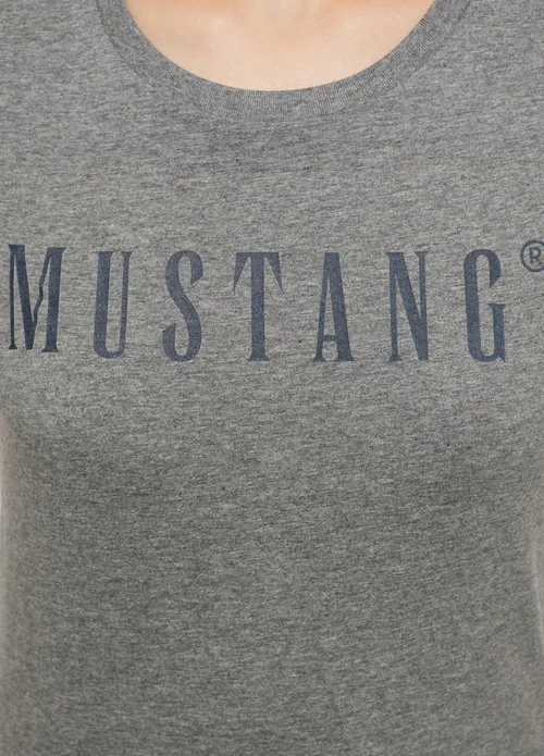 Mustang Alina C Logo Tee Light Grey Melange