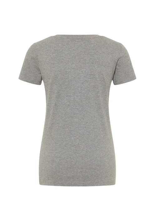 Mustang Alina C Logo Tee Light Grey Melange