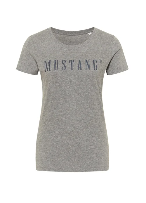 Mustang Alina C Logo Tee Light Grey Melange