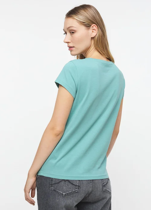 Mustang Alina C Logo Tee Mineral Blue