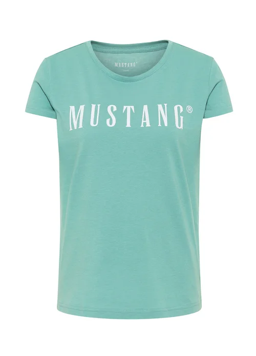 Mustang Alina C Logo Tee Mineral Blue