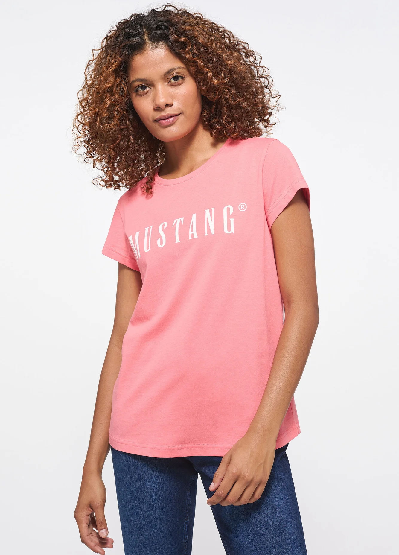 Mustang Alina C Logo Tee Tea Rose