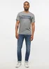 Mustang Alex C Logo Tee Mid Grey Melange