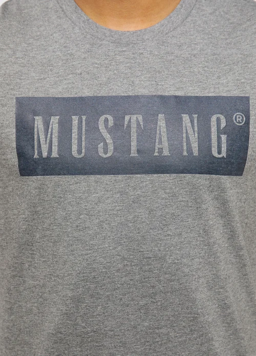 Mustang Alex C Logo Tee Mid Grey Melange