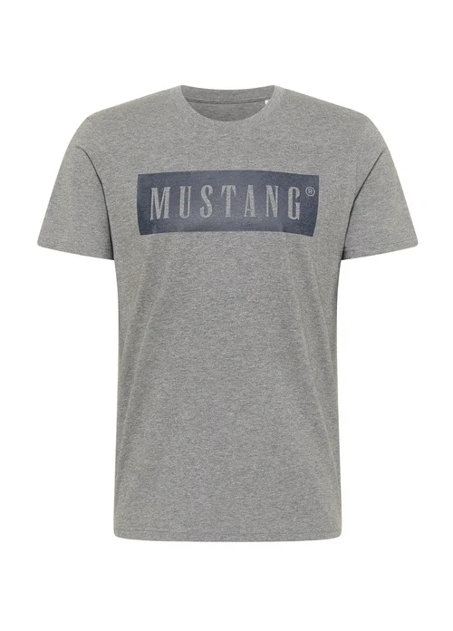 Mustang Alex C Logo Tee Mid Grey Melange