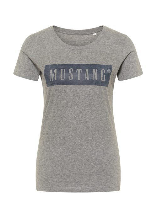 Mustang Alina C Logo Tee Light Grey Melange - 1013220-4141