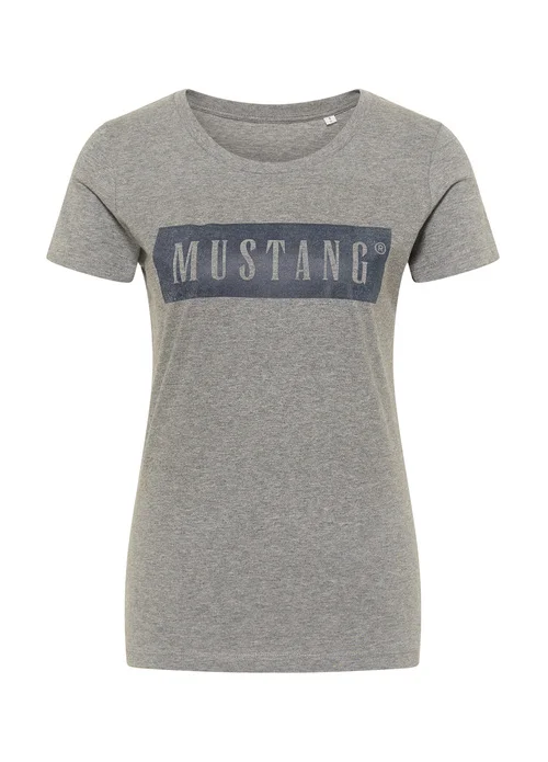 Mustang Alina C Logo Tee Light Grey Melange