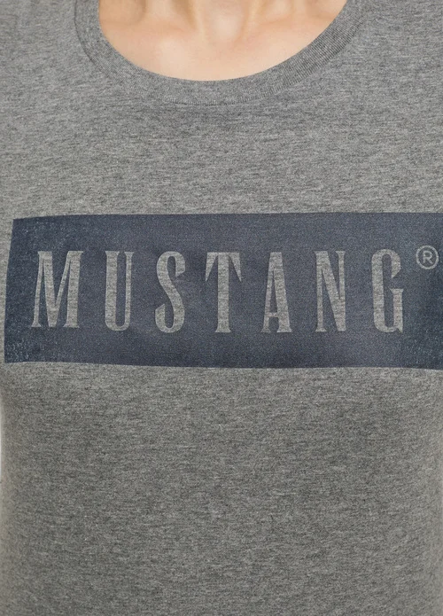 Mustang Alina C Logo Tee Light Grey Melange