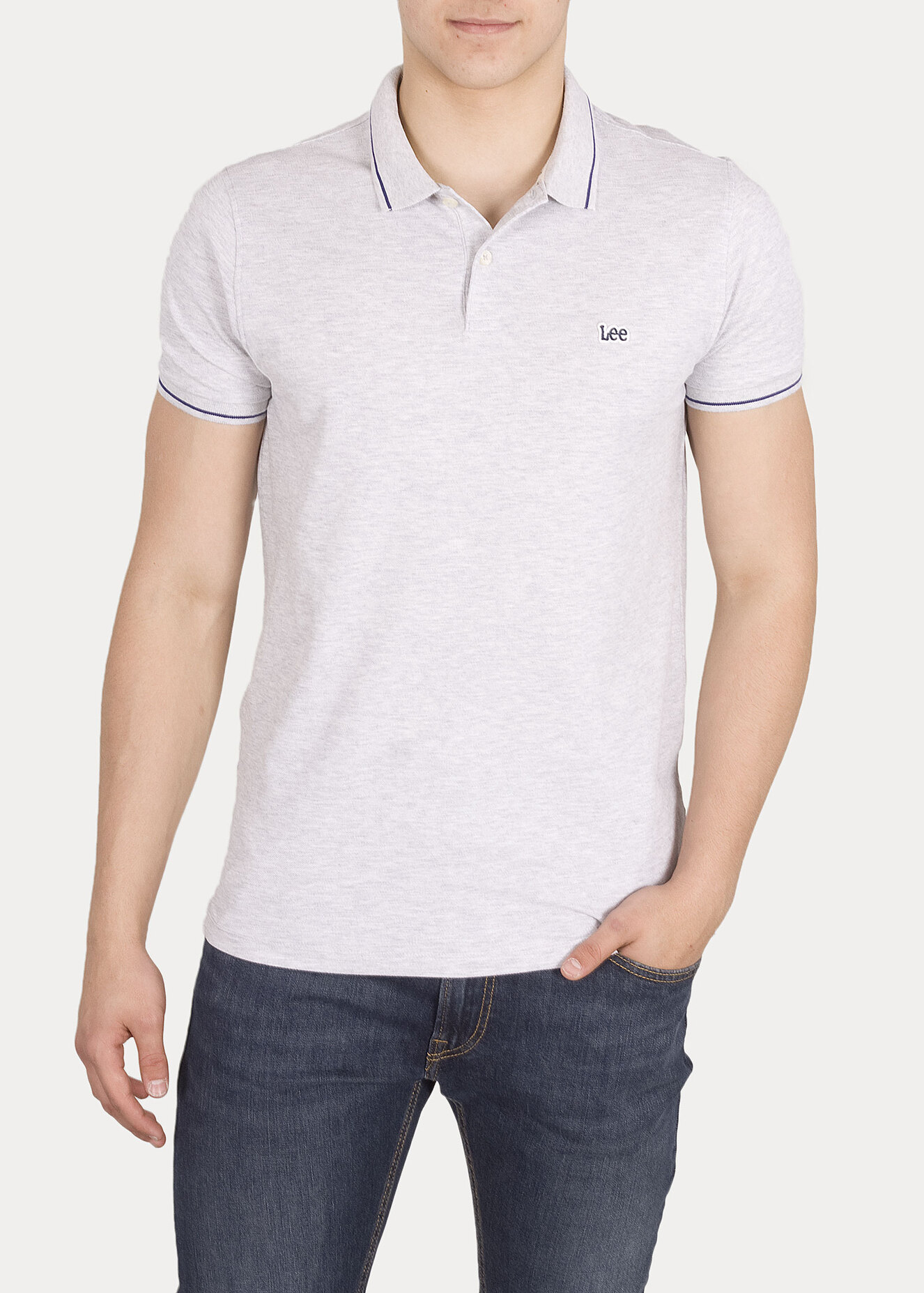 Lee Pique Polo Sharp Grey Mele - L61ARL03