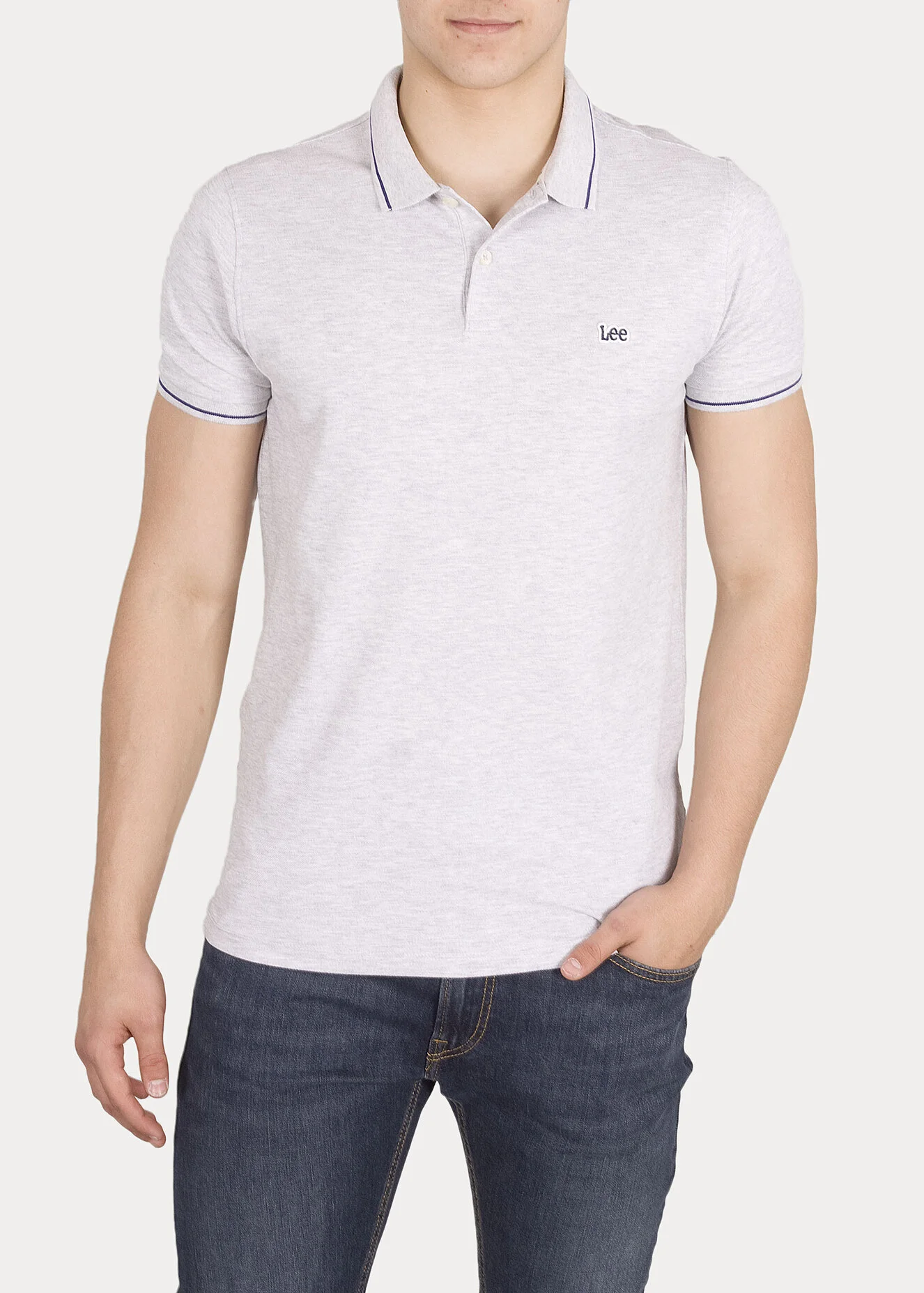 Lee Pique Polo Sharp Grey Mele