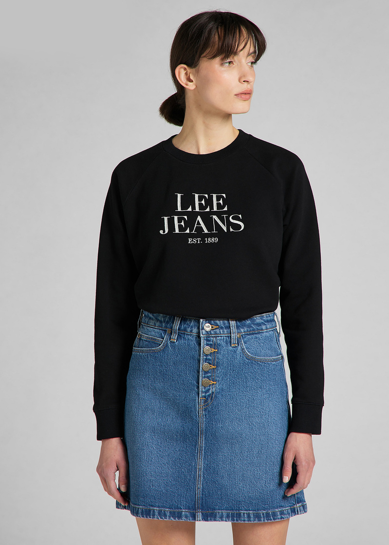 Lee Crew Neck Sweatshirt Black - L53ATX01