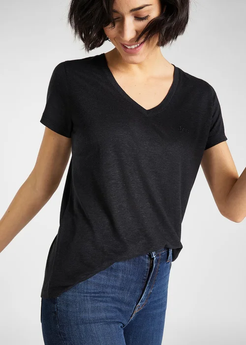 Lee V Neck Tee Black