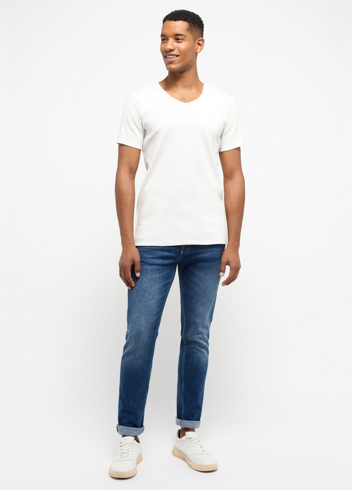 Mustang Jeans Amado V Neck Cannoli Cream - 1014661-2084