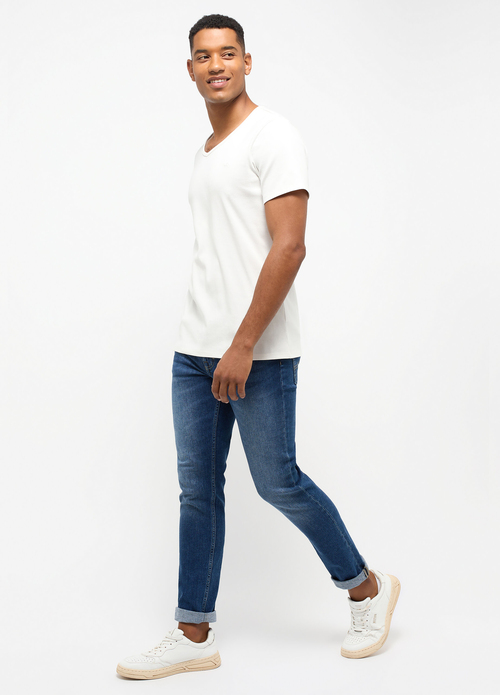 Mustang Jeans Amado V Neck Cannoli Cream - 1014661-2084