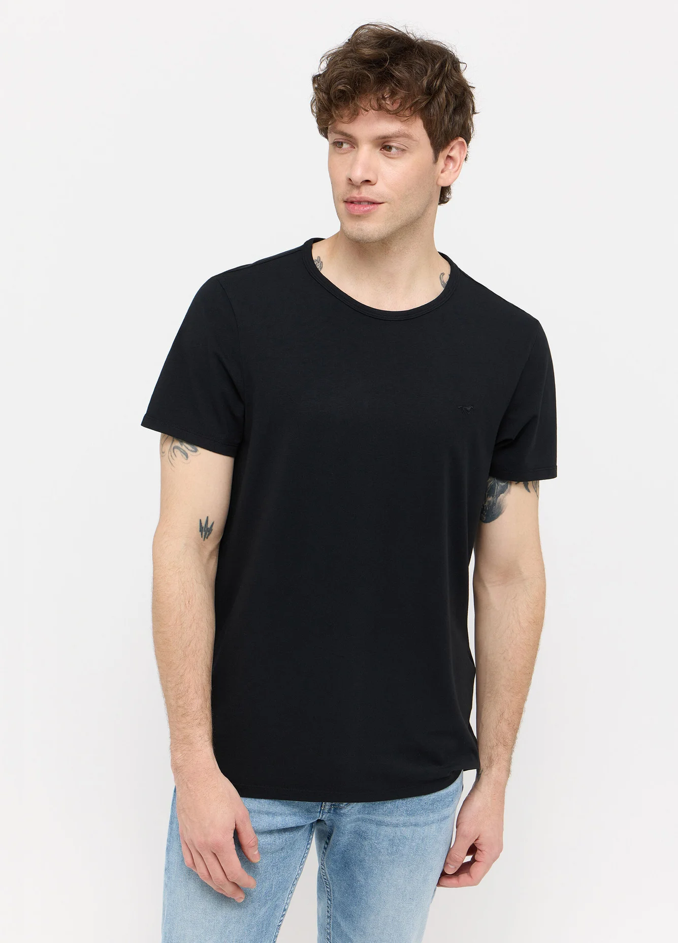 Mustang Jeans Style Allen C Neck 2 Pack Black