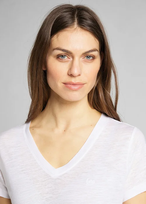 Lee V Neck Tee Bright White