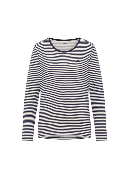 Mustang Anna C Neck Navy Stripe - 1015768-12661