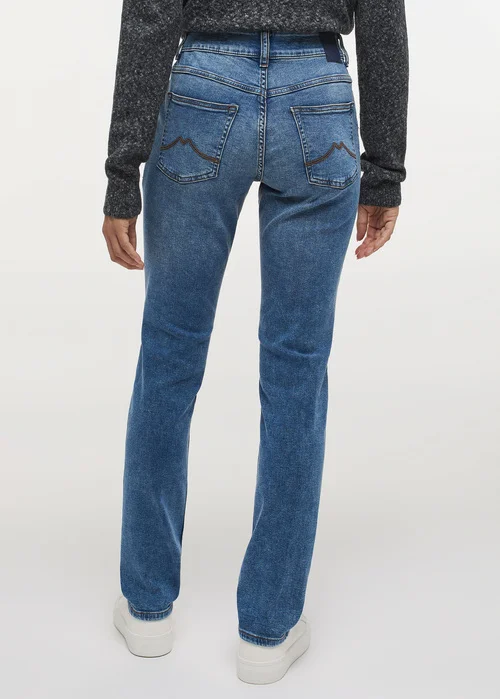 Mustang Rebecca Jeans Donna – Blu Scuro 981, Vita Alta (High Rise), Comfortevole, 5 Tasche, Taglie 34W / 34L
