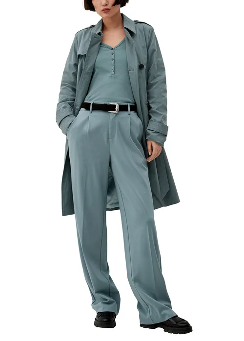 Soliver Lapel Coat Green