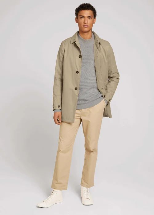 Tom Tailor Geometric Structured Sweater Light Stone Grey Melange