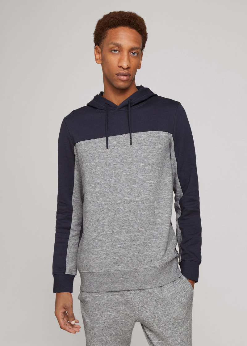 Tom Tailor Hoody W Cutlines Blueish Grey - 1029022-10306