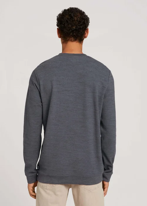 Tom Tailor Crewneck Structured Blue Black Space Dye