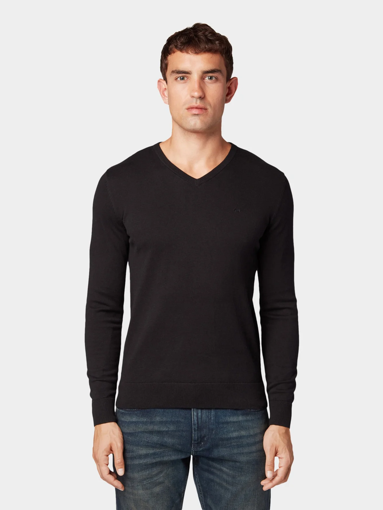 Tom Tailor Basic V Neck Sweater Black