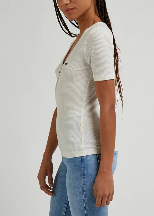 Lee Short Sleve Henley Ecru