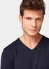 Tom Tailor Basic V Neck Sweater Knitted Navy Melange