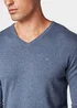 Tom Tailor Basic V Neck Sweater Vintage Indigo Blue Melange