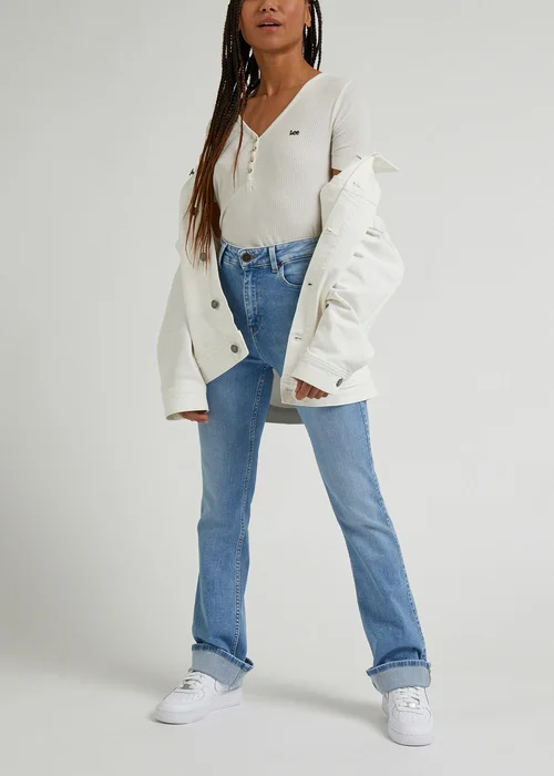 Lee Short Sleve Henley Ecru