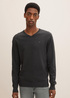 Tom Tailor Simple Knitted Jumper Black Grey Melange - 1012820-10617