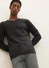 Tom Tailor Simple Knitted Jumper Black Grey Melange